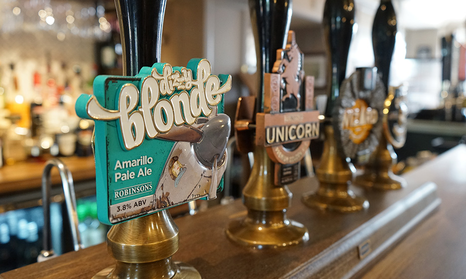 A picture of our award-winning cask ales at the Rising Sun